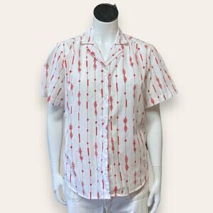 Classic fashions, size 6 red and white button up cotton and polyester blend